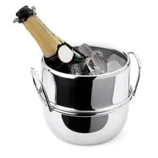 Balde De Gelo Inox Para Garrafas Champanheira 4 Litros Com Alças Espumante Champagne Drinks Bebidas Bar Festa Evento Casa Cozinha
