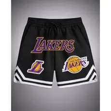 Bermuda Basquete Masculina Streetwear Estilo Americano Dry-fit Casual Solto L A K E R S