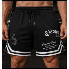BERMUDA  BASQUETE Short Masculino Chicago 73 Dry Fit Furadinho Academia Musculação Fitness Treino Corrida Esportivo