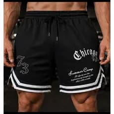 Short Masculino Academia Dry Fit Furadinho Estilo Chicago 73 Bermuda Esportiva Treino Confortavel