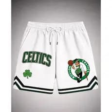 Short Masculino Basquete Dry-fit Oversized Streetwear Treino Esportivo Casual C E L T I C S