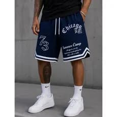 Bermuda Basquete Masculina Streetwear Dry Fit Drip Academia Fitness Treino Oversized Casual Estilosa CHICAGO 73