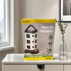 Tomada de proteção contra raios em torre, régua de energia vertical com vários furos e luz noturna USB BM-8700