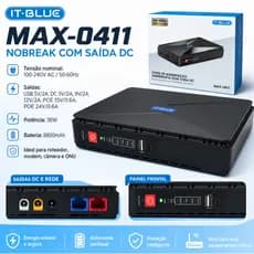 Mini Nobreak Ups 36w Usb Type-c Roteador Wifi 5v Á 24v IT-BLUE MAX-4011