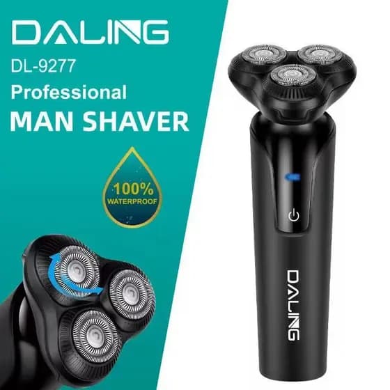 Barbeador profissional masculino com motor potente, recarregável por USB e três cabeças à prova d'água DL-9277