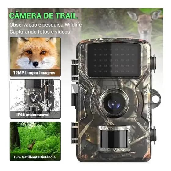 Câmera Trilha Visão Noturna Prova Dágua Tela Lcd 16MP Câmera externa 1080P Tomate MT-2080