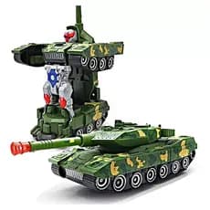 Carrinho Tanque Vira Robô Com Projeção De Luz E Sons - HM TOYS