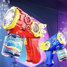 2025Brinquedo Lança Bolhas De Sabão Automática com Luz crianças arma arminha Azul Vermelho