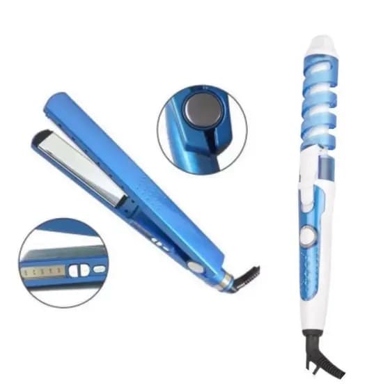 Kit Modelador de Cachos Aspiral + Prancha Chapinha  Nano Titanium
