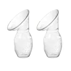 Kit 2 Copos Coletor de Leite Materno Silicone Transparente Livre BPA Facil Usar Mamae