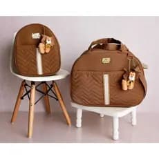 Bolsa maternidade safari 2 peças mochila mala com LEÃO KIT LABAGKIDS
