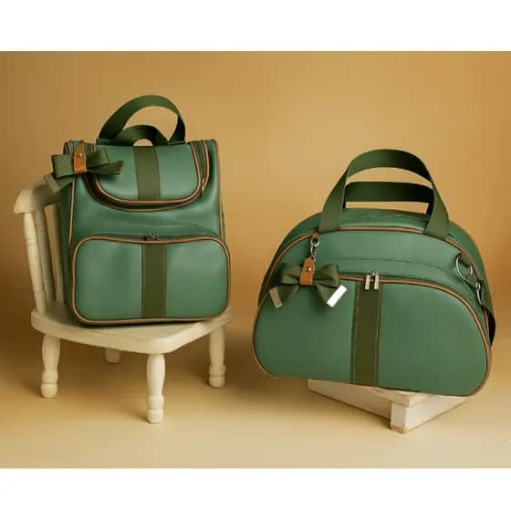 Bolsa Maternidade kit 2 peças Mochila Multifunção Mamãe e bebê Luxo La Bag