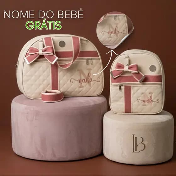 Bolsa Maternidade PERSONALIZADA com NOME do seu BEBÊ  2 Peças LABAGKIDS