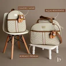Bolsa maternidade 2 peças conjunto completo SAFARI LEÃO kit LABAGKIDS