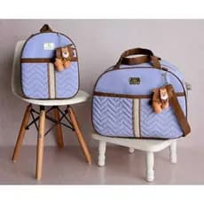 Bolsa de bebê maternidade kit duas peças mochila mala safari com LEÃO LABAGKIDS