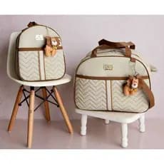 Kit Bolsa maternidade 2 peças mochila mala Safari LEÃO LABAGKIDS