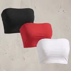Kit 3 Top Faixa Tube Tomara Que Caia Suplex com Forro Tubinho Moderno Tendência Casual Conforto