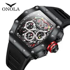 Relógio masculino ONOLA multifuncional, esportivo, à prova d'água, com pulseira de silicone, um dos mais vendidos.