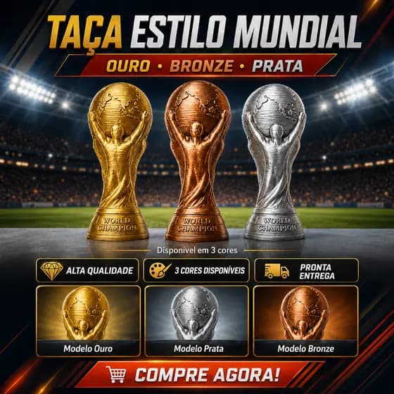 Taça Copa do Mundo Decorativa 18cm