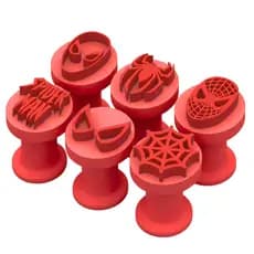 Kit 6 Carimbos Marcador para Brigadeiro Tema Homem Aranha Confeitaria Festa