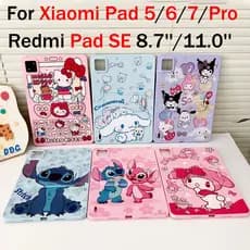 Para Redmi Pad SE 11.0 8.7 Mi Pad 5 6 7 Pro 11.2''  Fashion Cartoon Capa Fosca Resistente a Quedas com Suporte