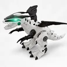 Dinossauro Robô Dragão Branco Com Luz Som Brinquedo Dinotech