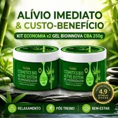 Kit 2 Gel Massageador Corporal Pós Treino Academia Alívio Para Dores Musculares Relaxante Corpo 250g BioInnova CBA