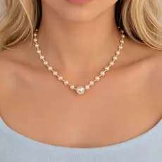 Colar Pérola Banho Ouro 18K Feminino Dourado Delicado Atemporal Presente Antialérgico Noiva