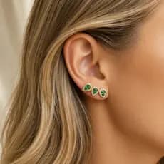 Brinco Ear Cuff Gotas Cravejado Zircônias Banho Ouro 18k Banho Ródio Feminino Pequeno Semijoia
