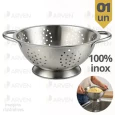 Escorredor De Macarrão Massa Inox Utensílios Cozinha Profissional Resistente Arroz Restaurante