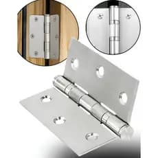 Kit 3 Dobradiça Aço inox 3.5x3 Escovado 3pol Reforçada com rolamento suave resistente duravel