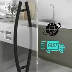 Puxador Belíssima Preto 80cm Porta Inox 304 Pivotante Par Envio Rápido Vidro Madeira Alumínio Globo