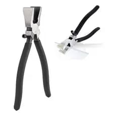 Alicate Bico De Pato com Regulador Preto Profissional Vidro Reto com serrilha