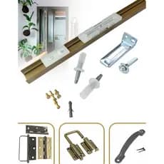 Kit de Trilho Completo Para Porta Camarão na cor Bronze 100cm usado pra Correr  de Aço Reforçado