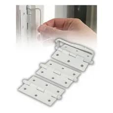 Kit Dobradiça Para Portas Camarão Com parafuso 3 peças Porta Vai e Vem Branco em Aço com Alça