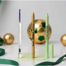 KIT PARA A COPA DO MUNDO (LAPIS HOLOGRAFICO VIOLETA/AZUL+LAPIS VERDE E DOURADO LUISANCE)