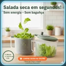 Secador de Saladas Manual 2,5L - Centrífuga de Verduras e Legumes - Fácil e Prático