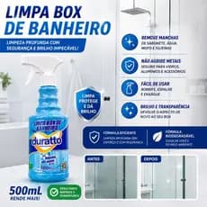 Limpa Box Banheiro Duratto Remove Marcas de Água 500ml