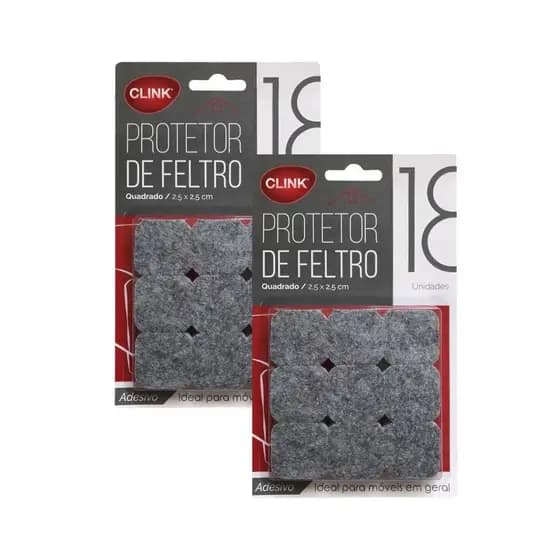 Kit 36 Protetor de Cadeira Feltro Adesivo Móveis Clink 36 Pçs