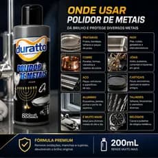 Polidor de Metais Duratto 200ml Brilho em Inox e Prata 200ml
