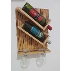 Adega para Vinhos e Taças Decoração Gourmet em Pinus Linha Premium Quality