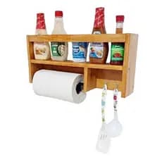 Porta Tempero e Condimentos Suspenso para Papel Toalha Parede envernizado linha premium