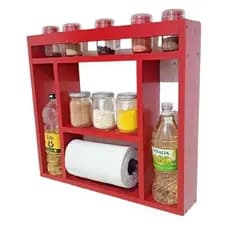 Porta Tempero De Parede Em Madeira pinus premium quality vermelha