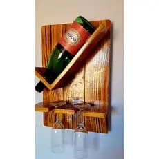 Mini porta vinho e porta taças linha premium quality envernizado