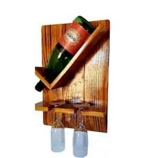 Adega Vinho ou Espumante de parede Porta Vinho Em Madeira de Pinus linha Premium envernizada