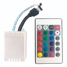 KIT 200 CONTROLE + CONTROLADOR RGB PARA FITA DE LED 2835 5050 Bivolt 24 teclas