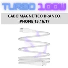 CABO TURBO 27 100W MAGNÉTICO TRANÇADO Pd-Lightning TIPOC p/Iphone X XR 11 12 13 14 15 16 17