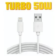 Cabo Turbo CARGA RÁPIDA 50 W de 1 metro USB LIGHTNING p/iphone X XR 11 12 13 14 PRO MAX