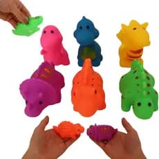 Kit 6 Dinossauros Bichinho De Vinil Brinquedo Infantil Criativo Para Banho