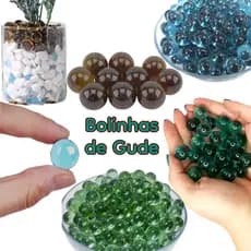 Kit de 50/ 100/ 200 Gude Bolinha Fubeca Decoração Vidro 1,6cm Lisa Brincadeiras